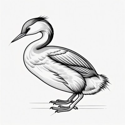Grebe bird illustration