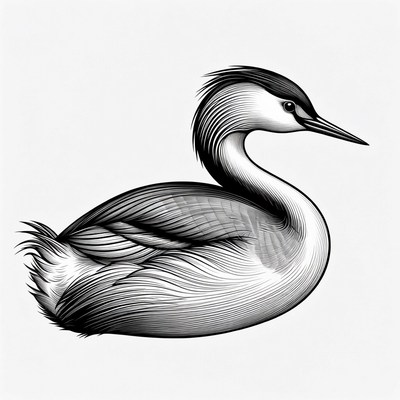 Grebe Bird Illustration
