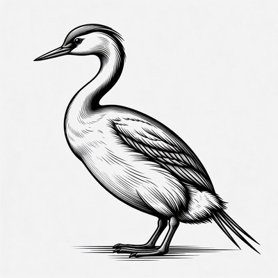 Grebe bird illustration