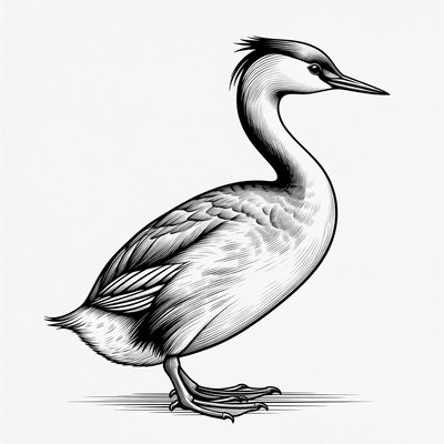 Grebe bird illustration