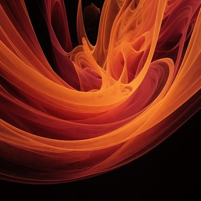 Swirling Orange Fractal Flames