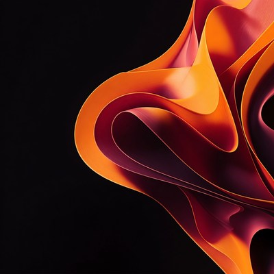 Abstract Orange Fluid Waves