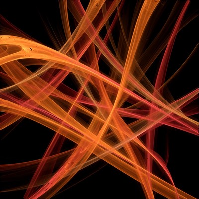 Abstract orange fiery lines on black