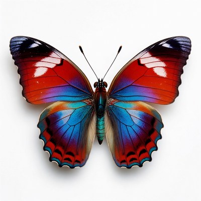 Colorful Red Blue Butterfly Wings