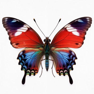 Colorful Red Blue Butterfly Wings