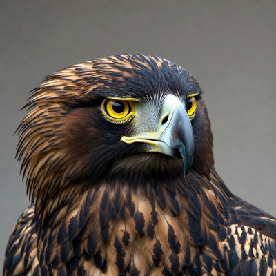 Close-up of hawk with yellow eyes