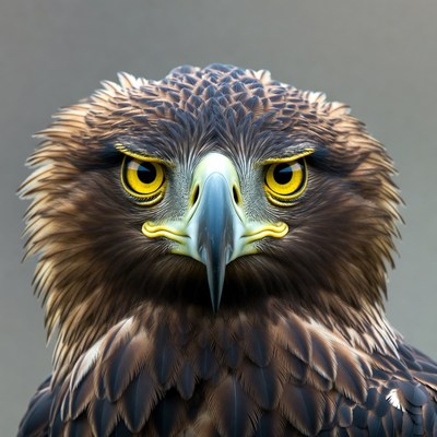 Close-up of tawny eagle face