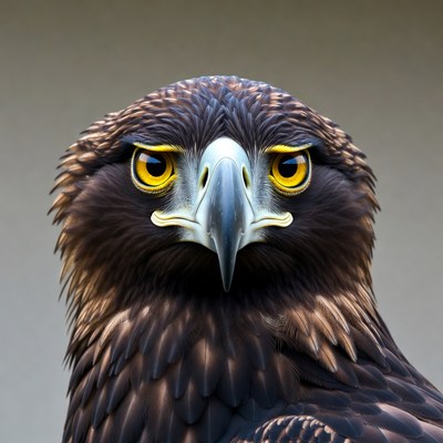 Close-up of eagle with yellow eyes