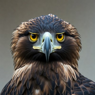 Close-up of fierce eagle head