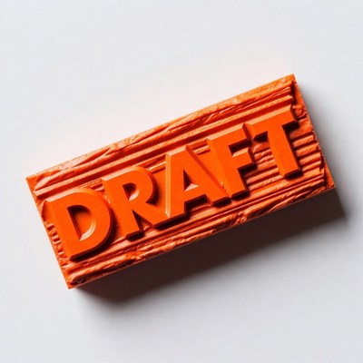 Orange DRAFT Rubber Stamp
