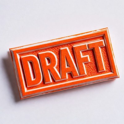 Orange DRAFT Stamp