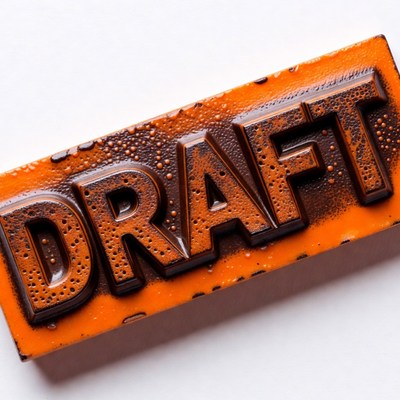 Orange Draft Text Stamp