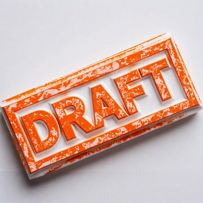 Orange Draft Rubber Stamp