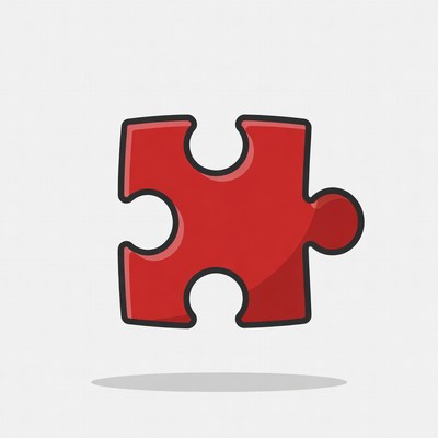 Red Puzzle Piece Illustration