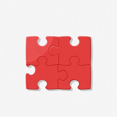 Red puzzle pieces illustration