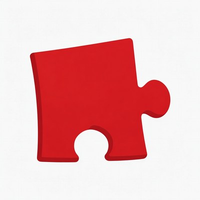 Red puzzle piece illustration