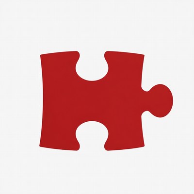 Red puzzle piece illustration