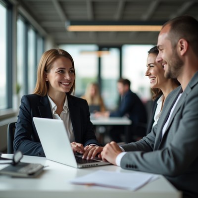 Business professionals meeting at office table