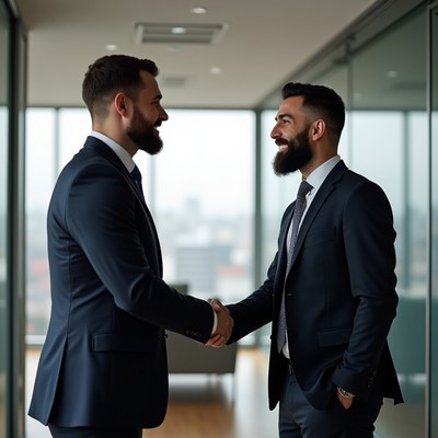 Two businessmen shaking hands