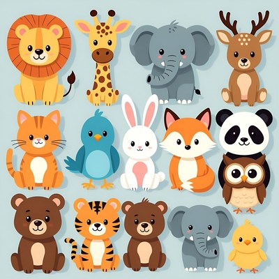 Cute Cartoon Animals Collection