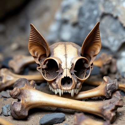 Bat Skull with Crossed Bones