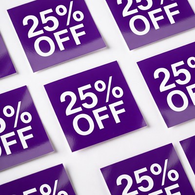 Purple 25% Off Sale Stickers