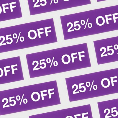 25% Off Purple Sale Badges