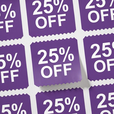 25% Off Purple Coupon Grid