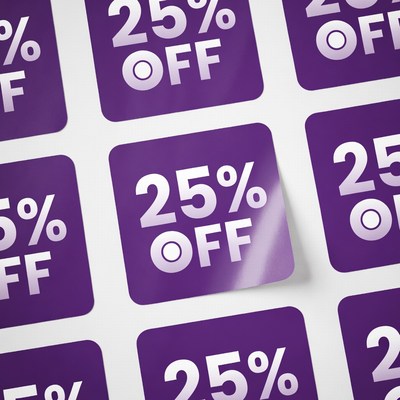 25% Off Purple Stickers