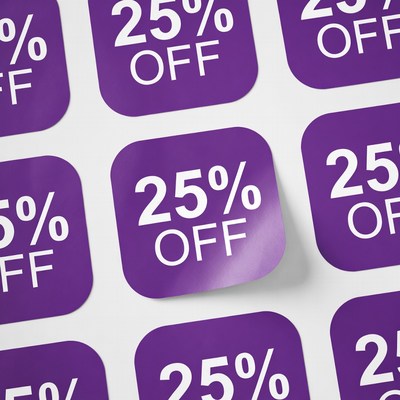 25% Off Purple Stickers