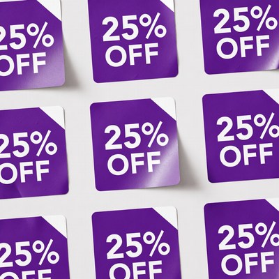 25% Off Purple Sale Stickers