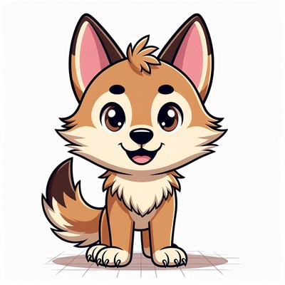 Cute cartoon fox illustration