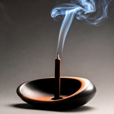 Burning Incense Stick with Smoke