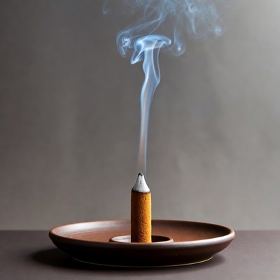 Burning Incense Stick with Smoke