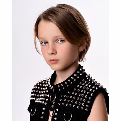 Boy in spiked leather vest