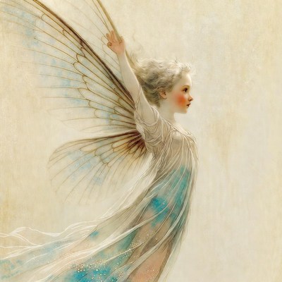 Fairy girl with translucent wings
