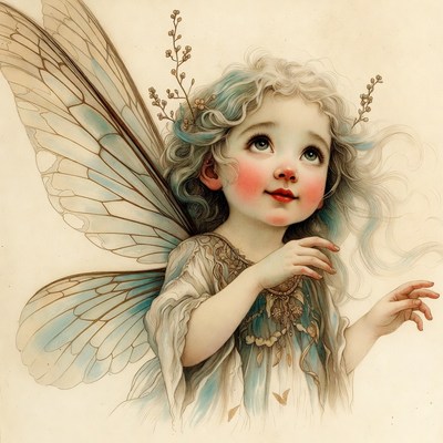 Fairy girl with translucent wings