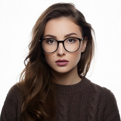 Woman with glasses and brown hair