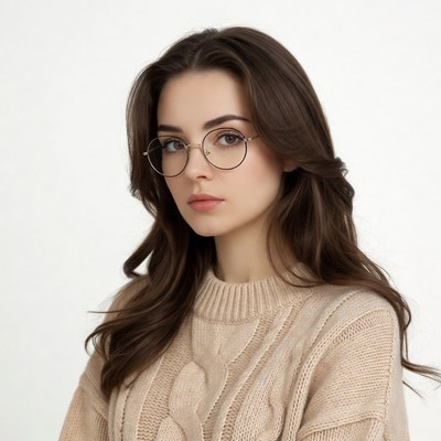 Woman with glasses wearing sweater