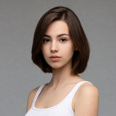 Young woman with bob haircut
