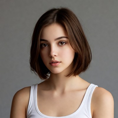Young woman with bob haircut