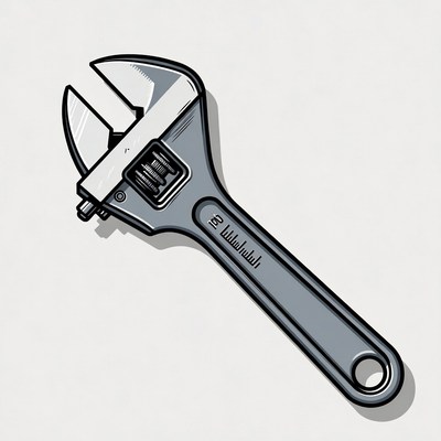 Adjustable Wrench Illustration