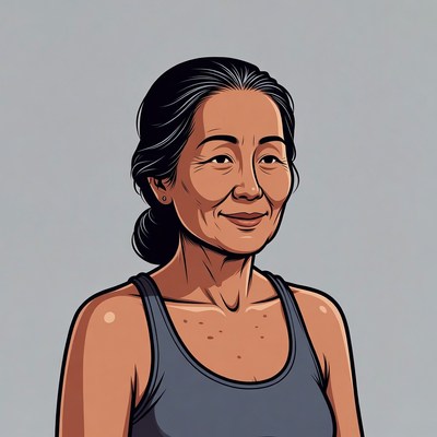 Elderly Asian woman smiling