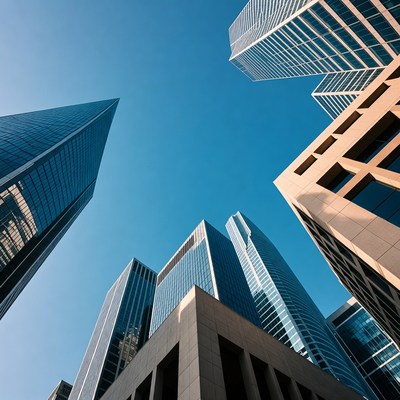 Skyscrapers Against Blue Sky