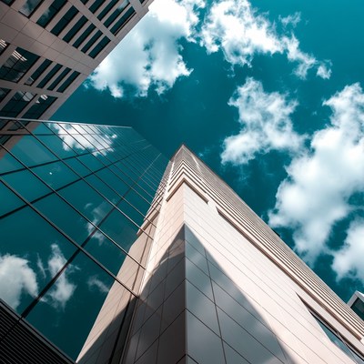 Tall Skyscrapers Against Blue Sky