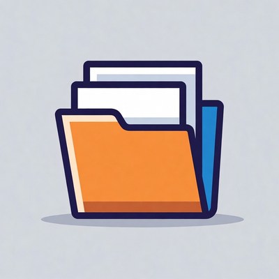 Open orange folder icon