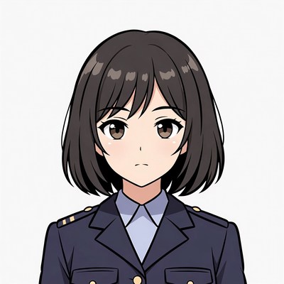 Anime girl in navy uniform