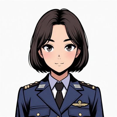 Anime girl in air force uniform
