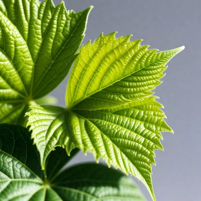 Vibrant Green Maple Leaves Closeup
