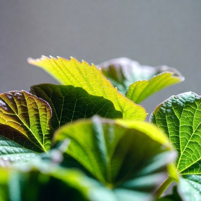 Vibrant Green Maple Leaves Closeup